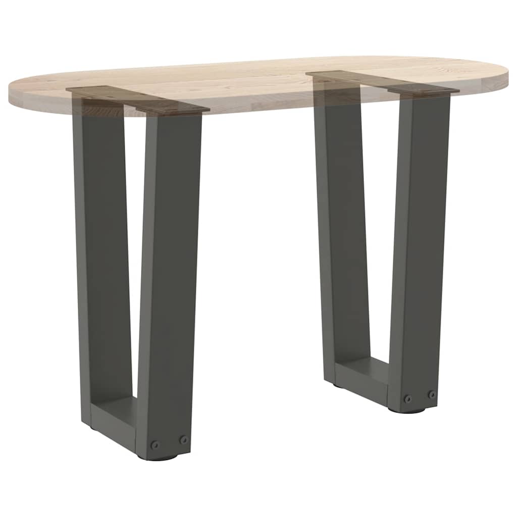 Pieds de table basse en V, 2 pièces, anthracite, 38 x (42-43,3) cm, acier