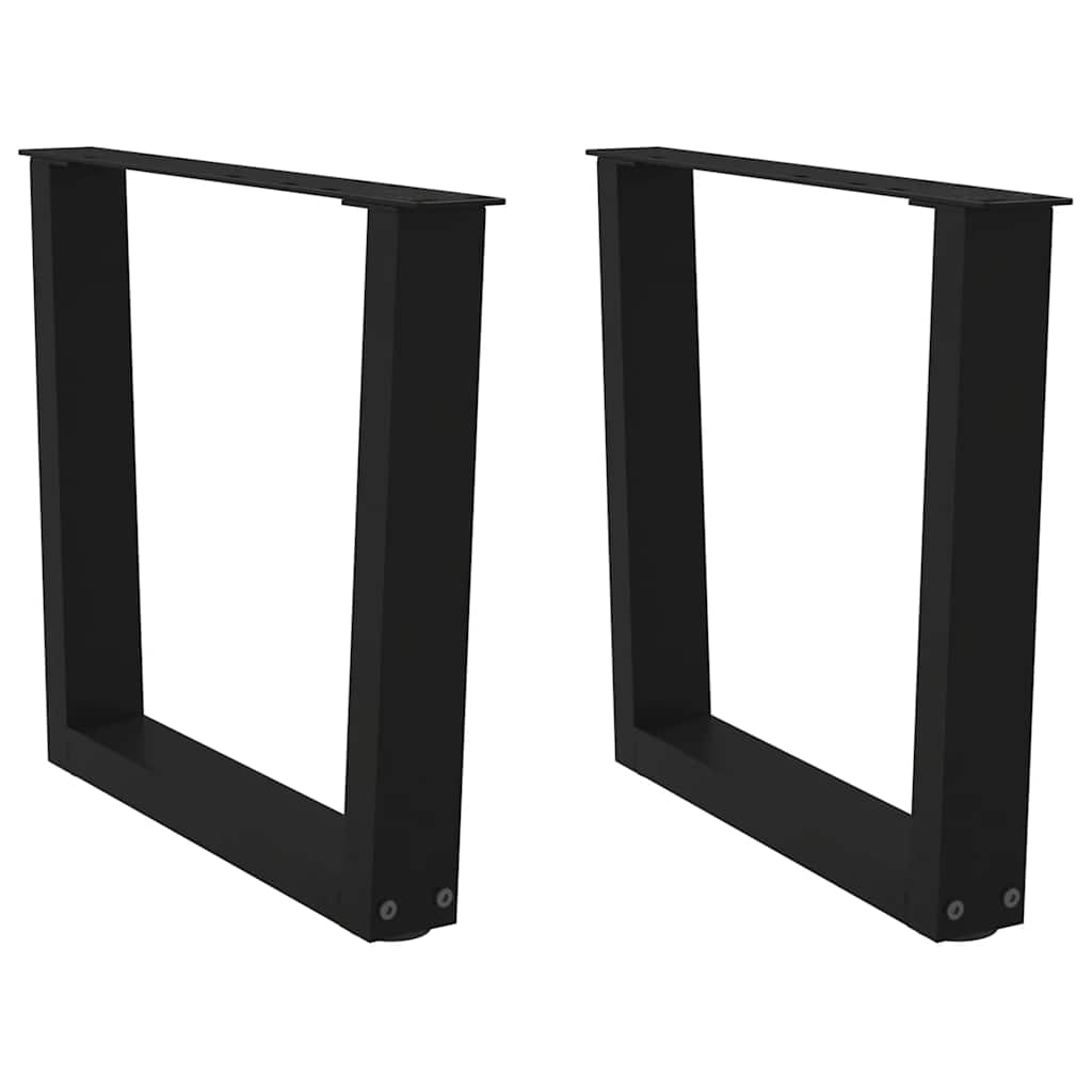 Pieds de table basse en V, 2 pièces, noir, 50 x (42-43,3) cm, acier