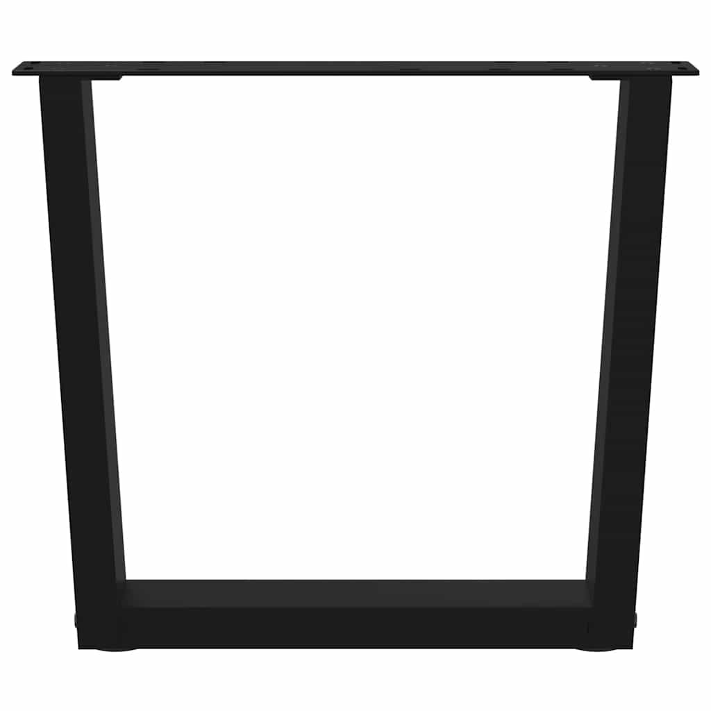 Pieds de table basse en V, 2 pièces, noir, 50 x (42-43,3) cm, acier