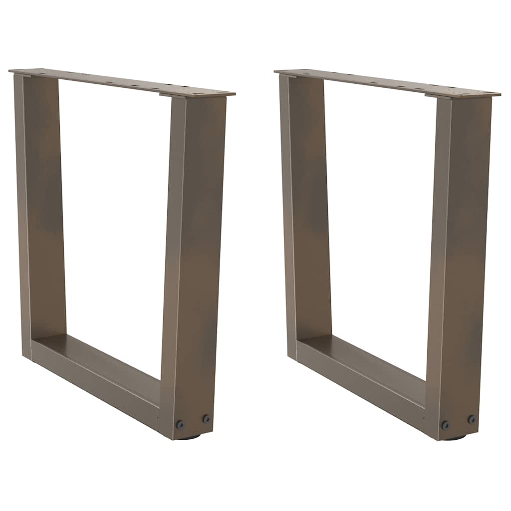 Pieds de table basse en V, 2 pièces, acier naturel, 50 x (42-43,3) cm