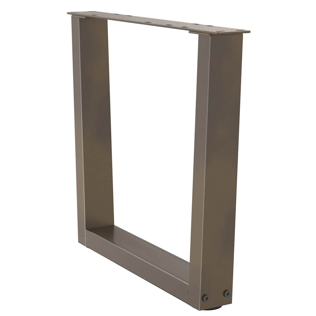 Pieds de table basse en V, 2 pièces, acier naturel, 50 x (42-43,3) cm