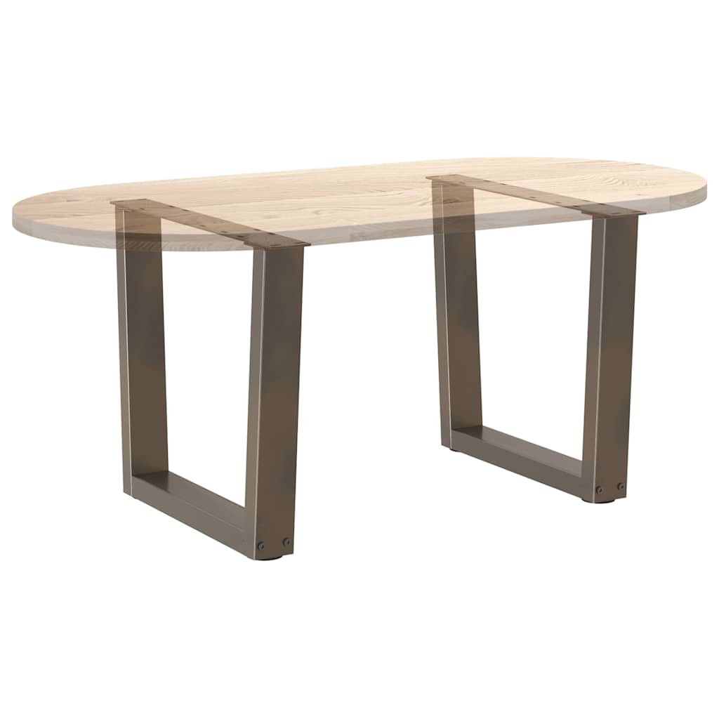 Pieds de table basse en V, 2 pièces, acier naturel, 50 x (42-43,3) cm
