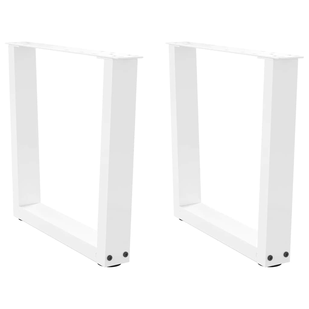 Pieds de table basse en V, 2 pièces, blanc, 60 x (42-43,3) cm, acier
