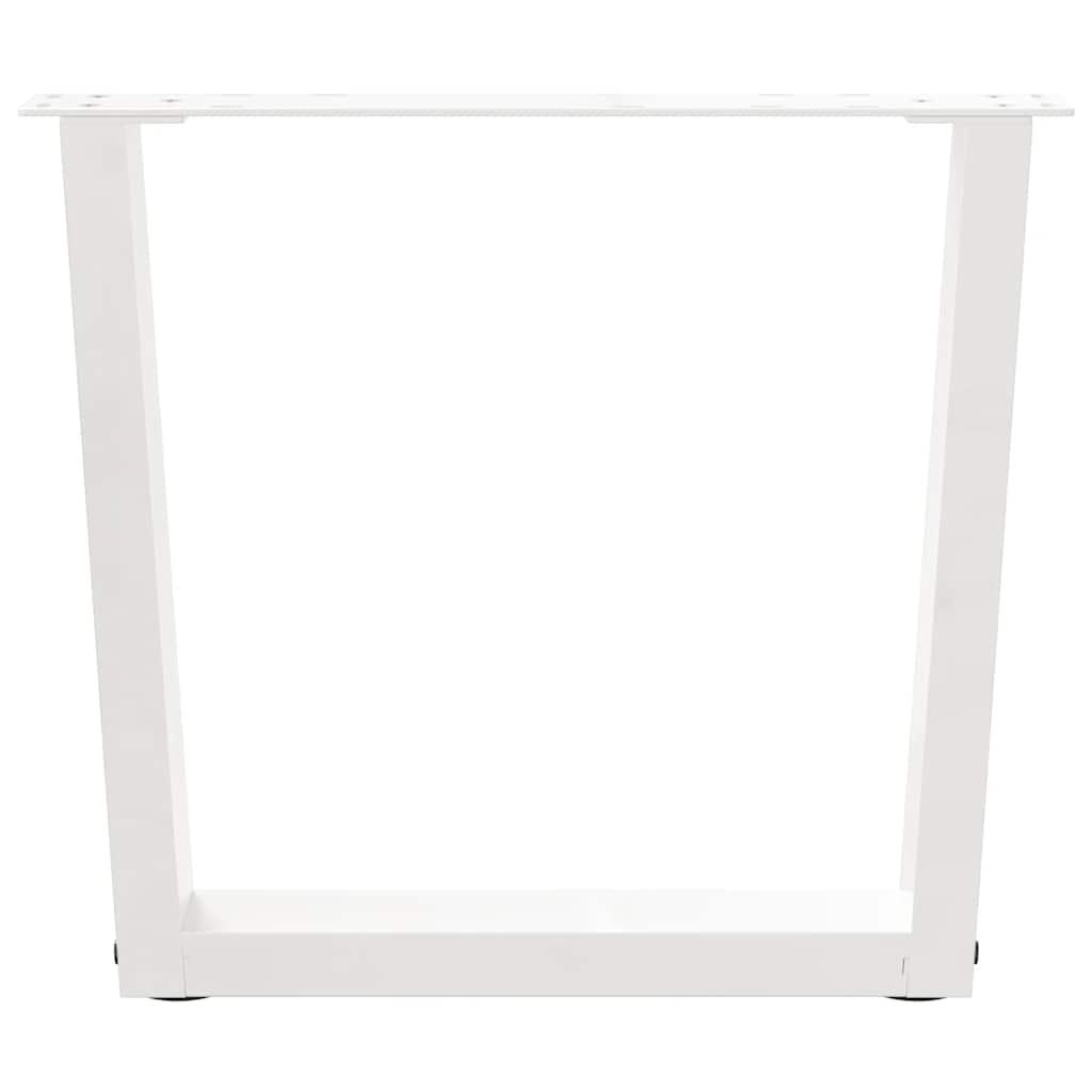 Pieds de table basse en V, 2 pièces, blanc, 60 x (42-43,3) cm, acier