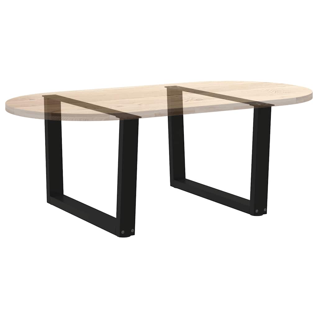 Pieds de table basse en V, 2 pièces, noir, 70 x (42-43,3) cm, acier