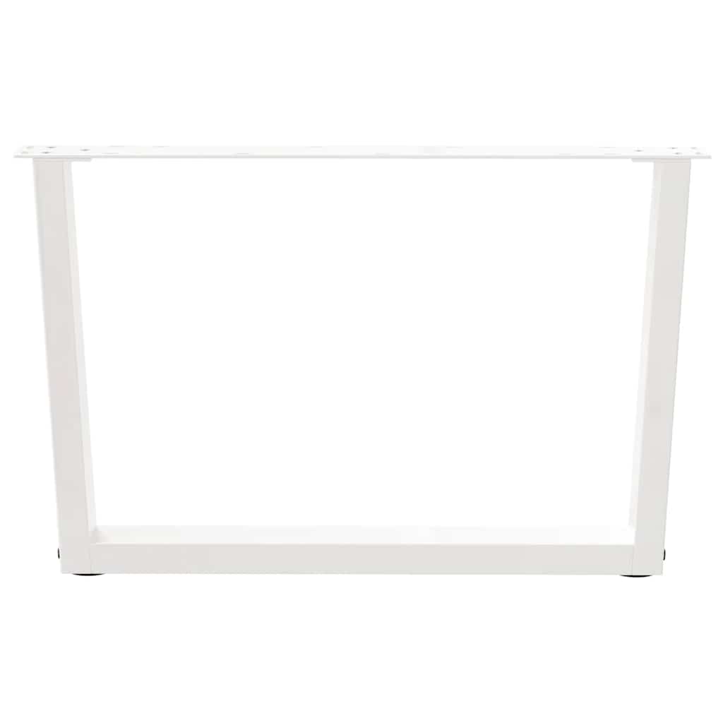 Pieds de table basse en V, 2 pièces, blanc, 70 x (42-43,3) cm, acier