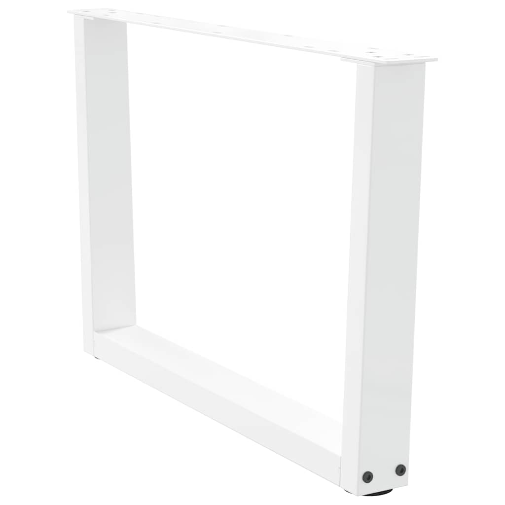 Pieds de table basse en V, 2 pièces, blanc, 70 x (42-43,3) cm, acier