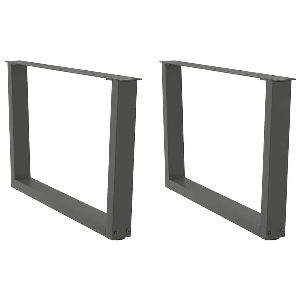 Pieds de table basse en V, 2 pièces, anthracite, 70 x (42-43,3) cm, acier