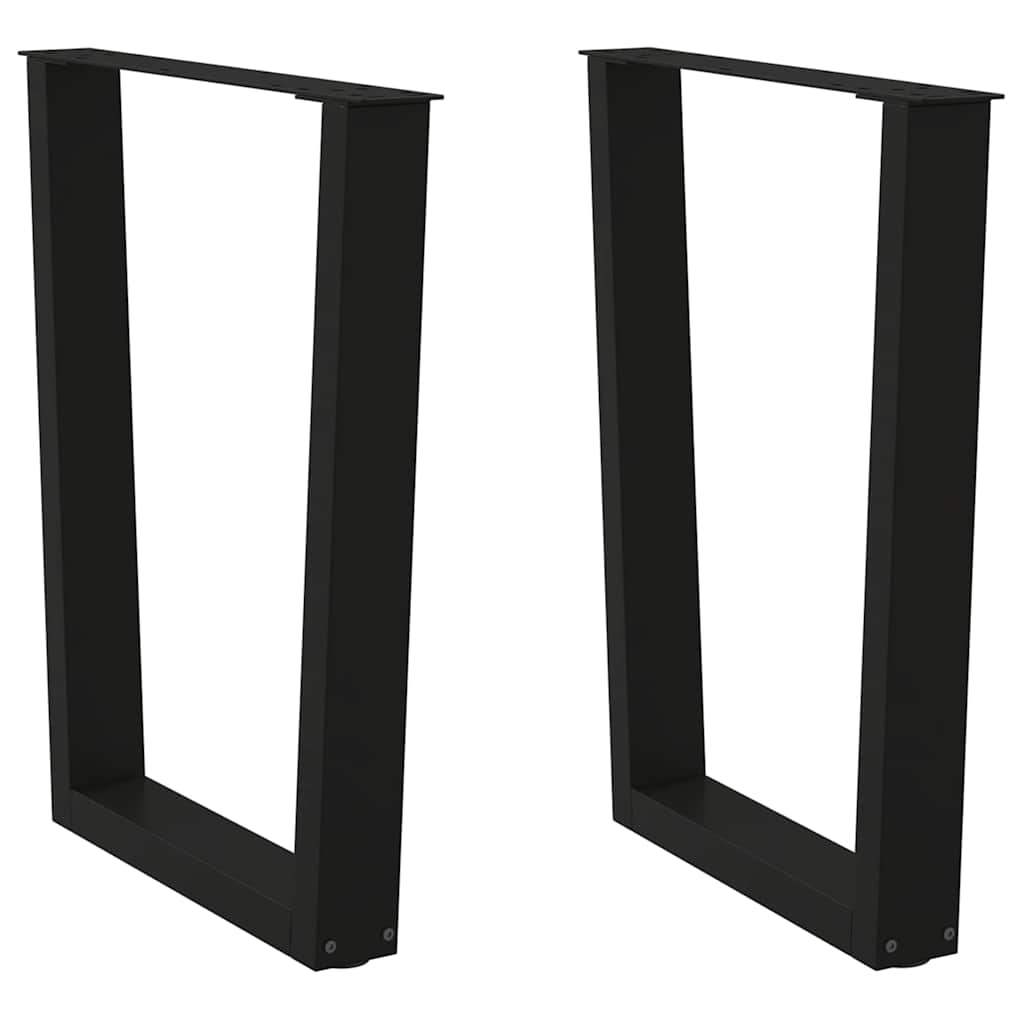 Pieds de table à manger en V, 2 pièces, noir, 60 x (72-73,3) cm, acier