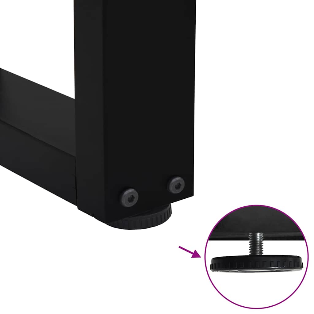 Pieds de table à manger en V, 2 pièces, noir, 60 x (72-73,3) cm, acier
