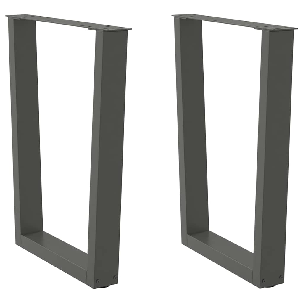 Pieds de table à manger en V, 2 pièces, anthracite, 60 x (72-73,3) cm, acier