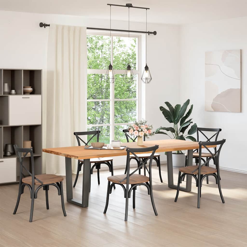 Pieds de table à manger en V, 2 pièces, anthracite, 60 x (72-73,3) cm, acier