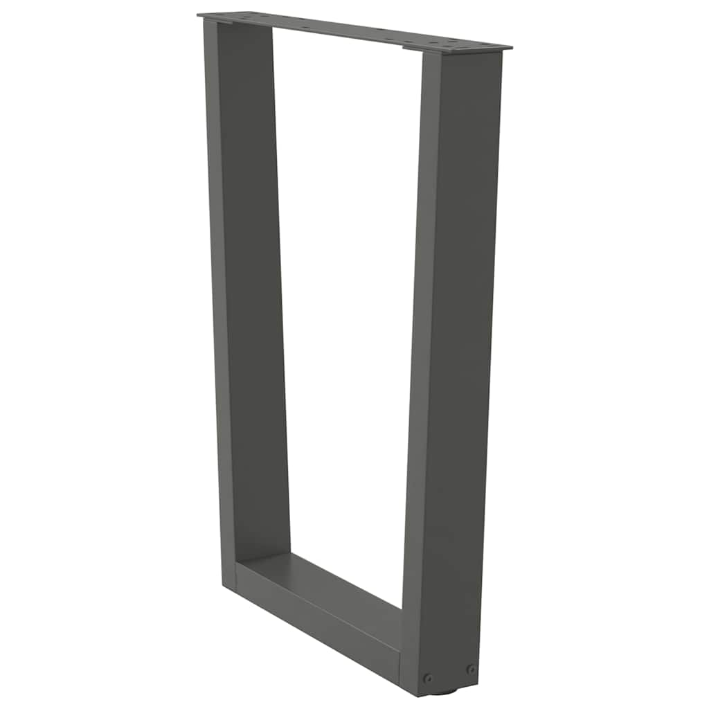 Pieds de table à manger en V, 2 pièces, anthracite, 60 x (72-73,3) cm, acier