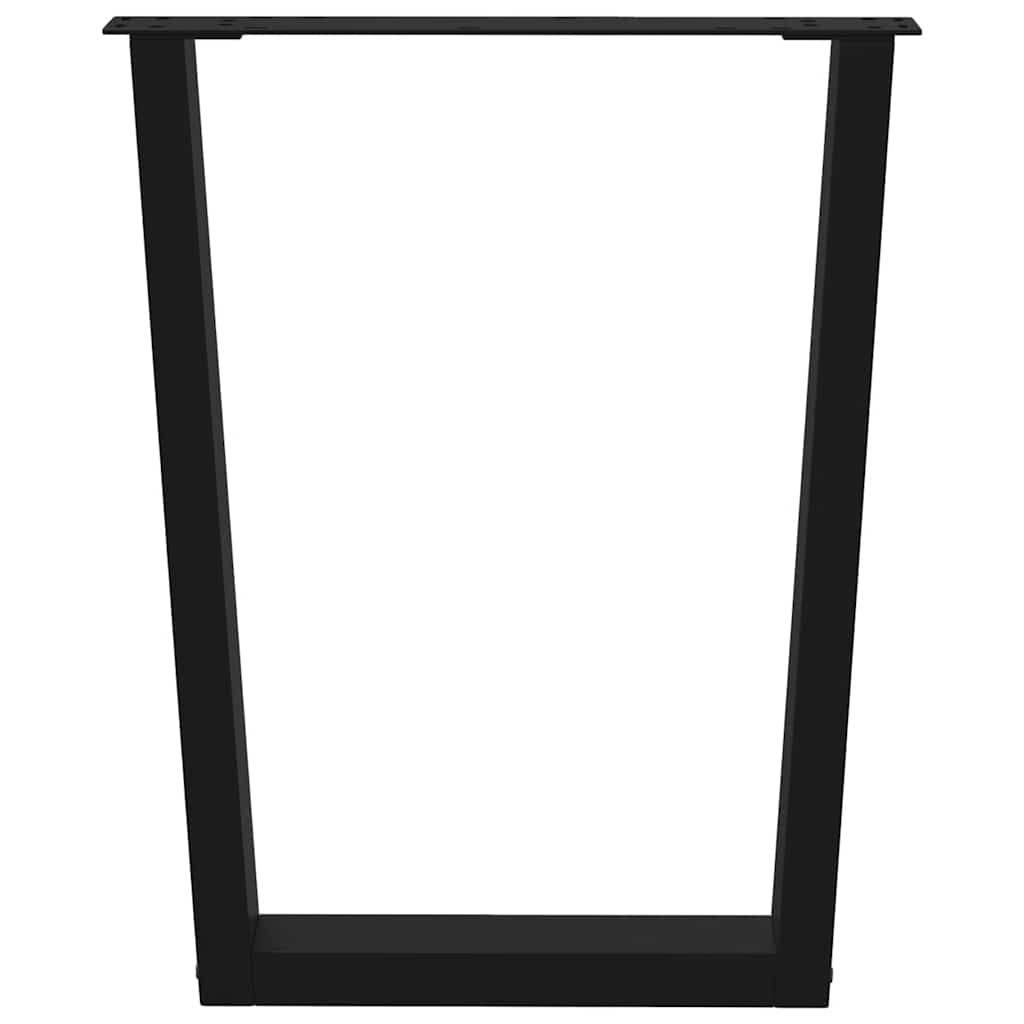 Dining table legs V-shape 2 pieces black 70x(72-73.3) cm steel