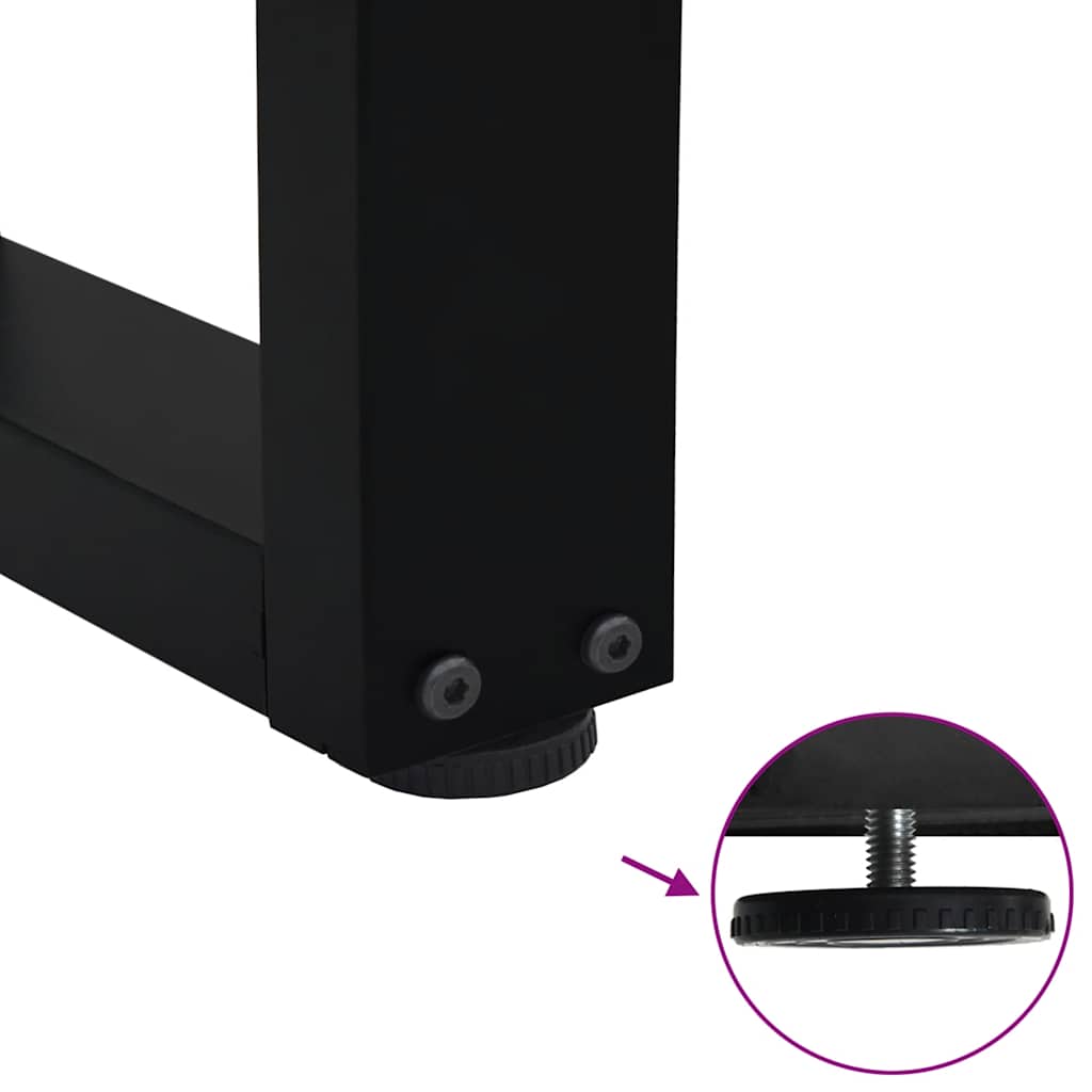Dining table legs V-shape 2 pieces black 70x(72-73.3) cm steel