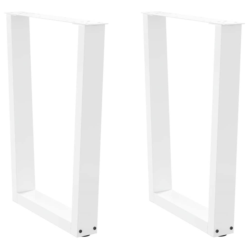 Pieds de table à manger en V, 2 pièces, blanc, 70 x (72-73,3) cm, acier