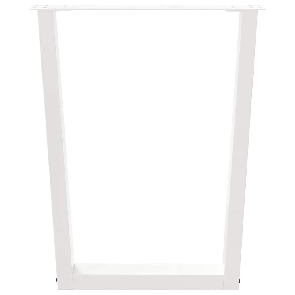 Pieds de table à manger en V, 2 pièces, blanc, 70 x (72-73,3) cm, acier