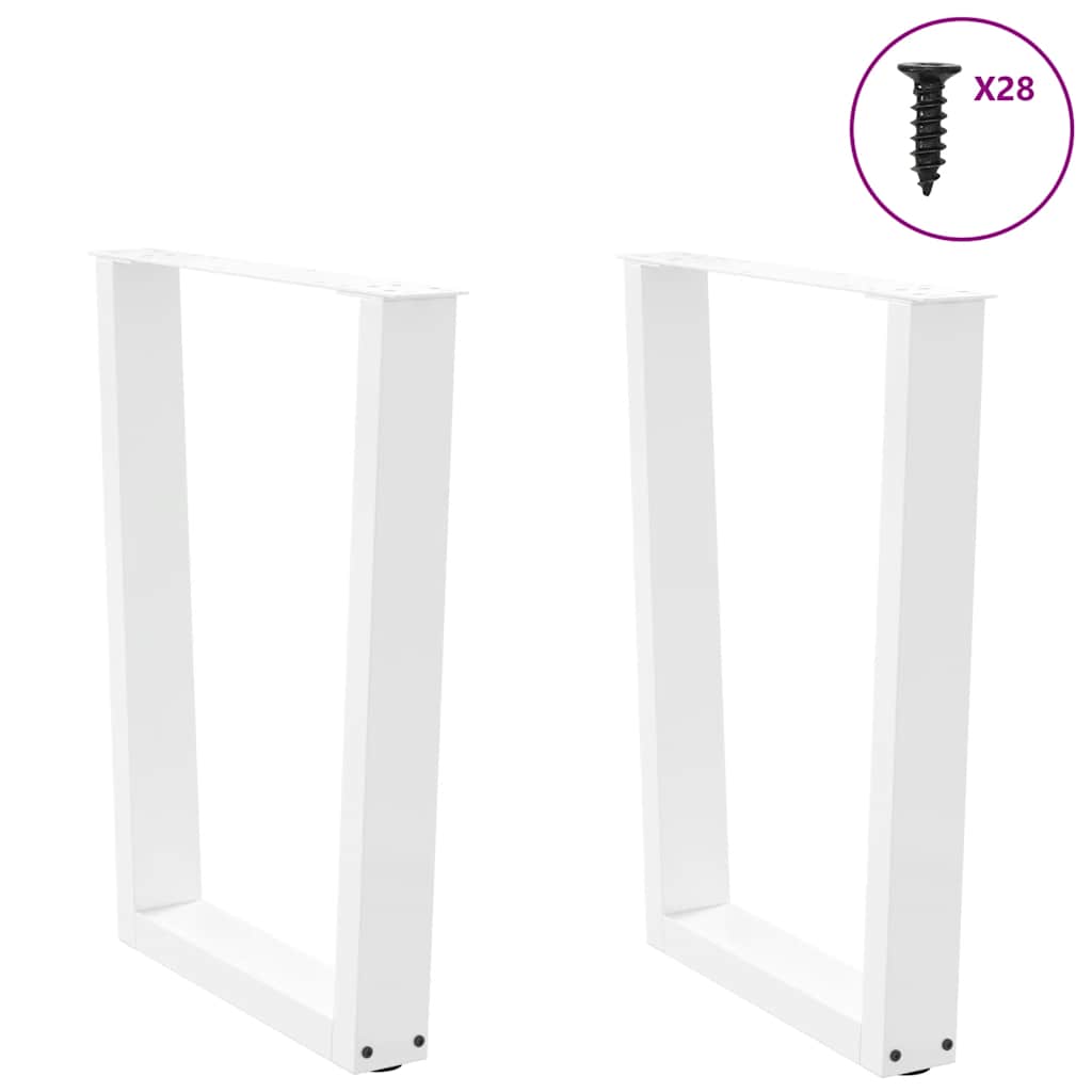 Pieds de table à manger en V, 2 pièces, blanc, 70 x (72-73,3) cm, acier