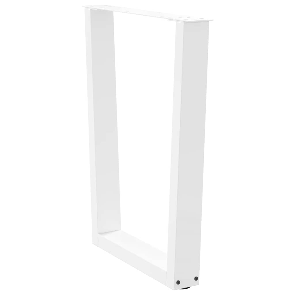Pieds de table à manger en V, 2 pièces, blanc, 70 x (72-73,3) cm, acier