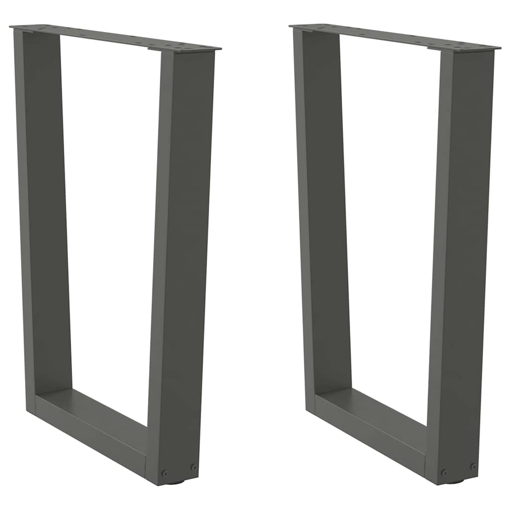 Pieds de table à manger en V, 2 pièces, anthracite, 70 x (72-73,3) cm, acier