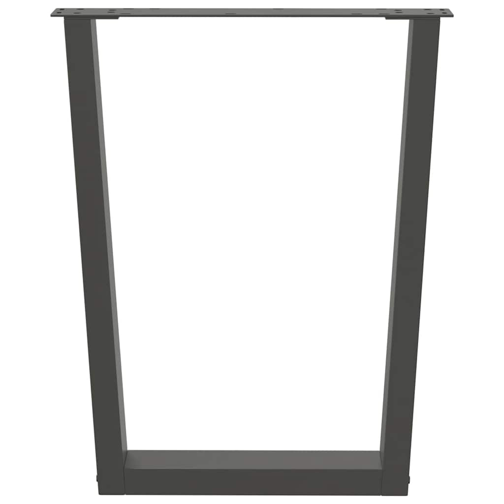 Pieds de table à manger en V, 2 pièces, anthracite, 70 x (72-73,3) cm, acier
