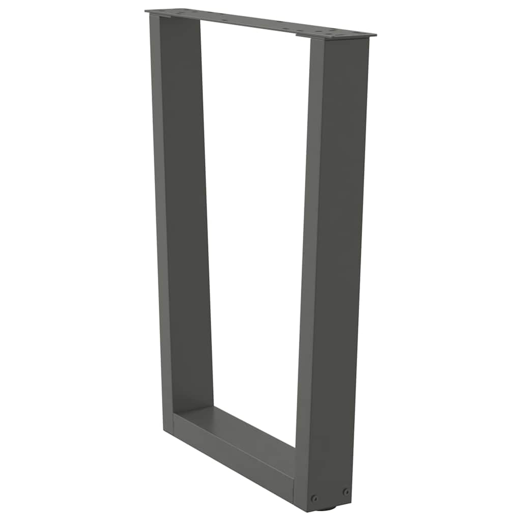 Pieds de table à manger en V, 2 pièces, anthracite, 70 x (72-73,3) cm, acier