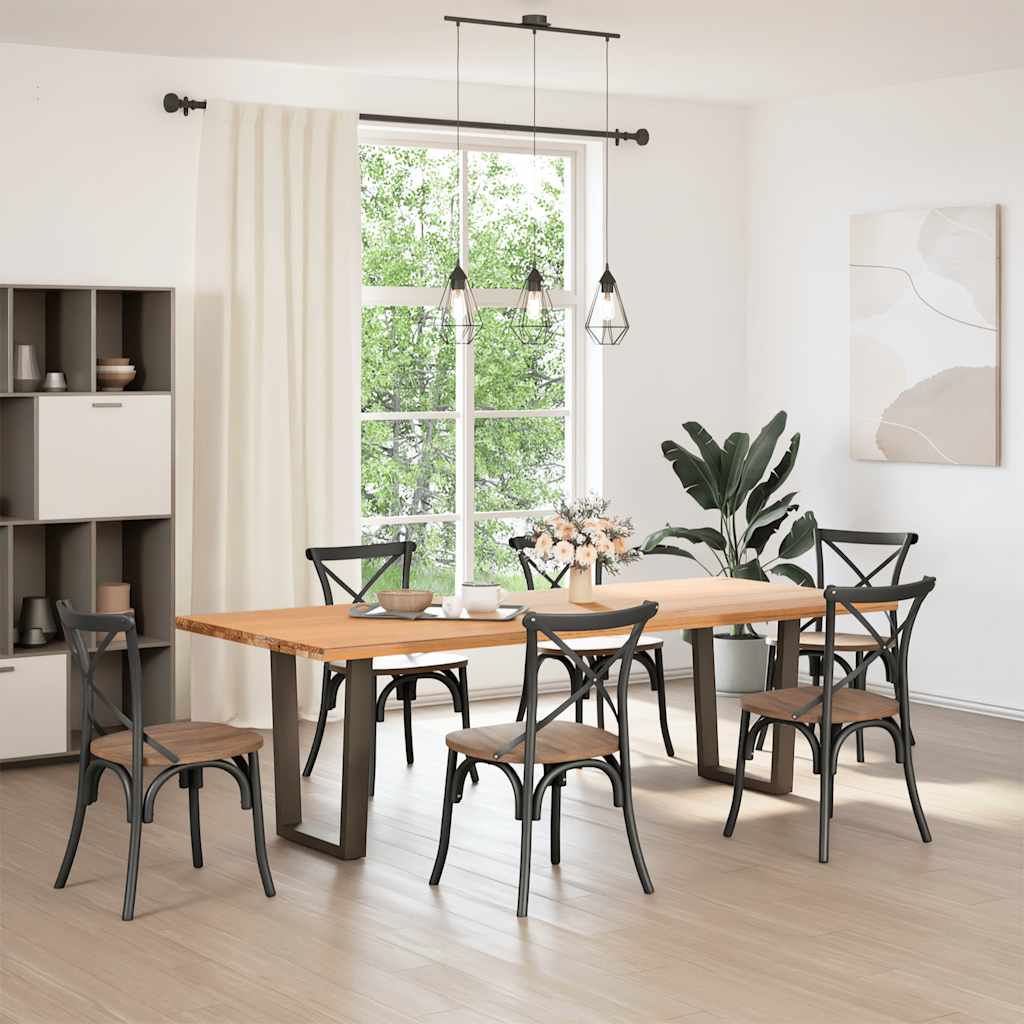 Dining table legs V-shape 2 pieces natural steel 70x(72-73.3) cm steel