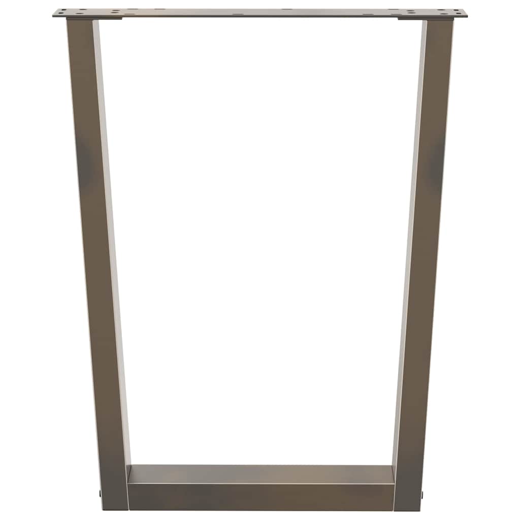 Dining table legs V-shape 2 pieces natural steel 70x(72-73.3) cm steel