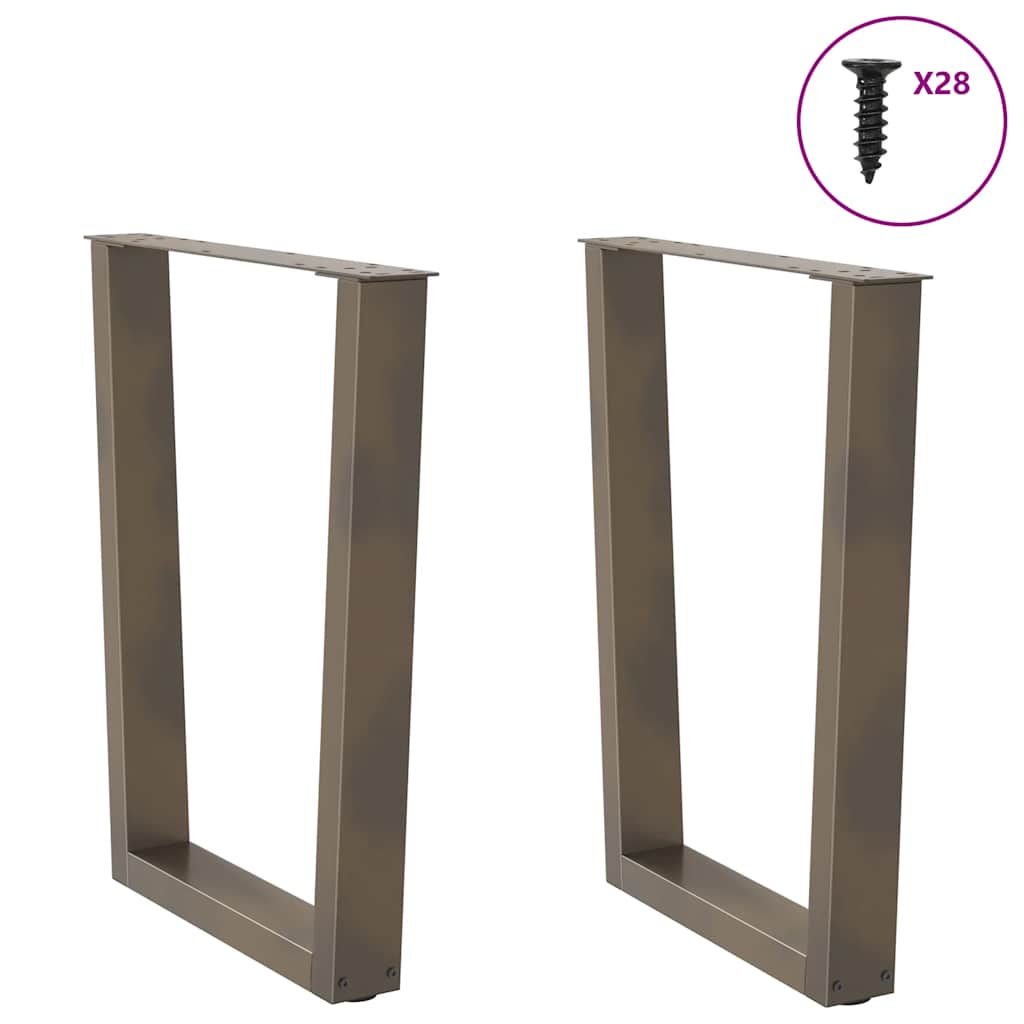 Dining table legs V-shape 2 pieces natural steel 70x(72-73.3) cm steel