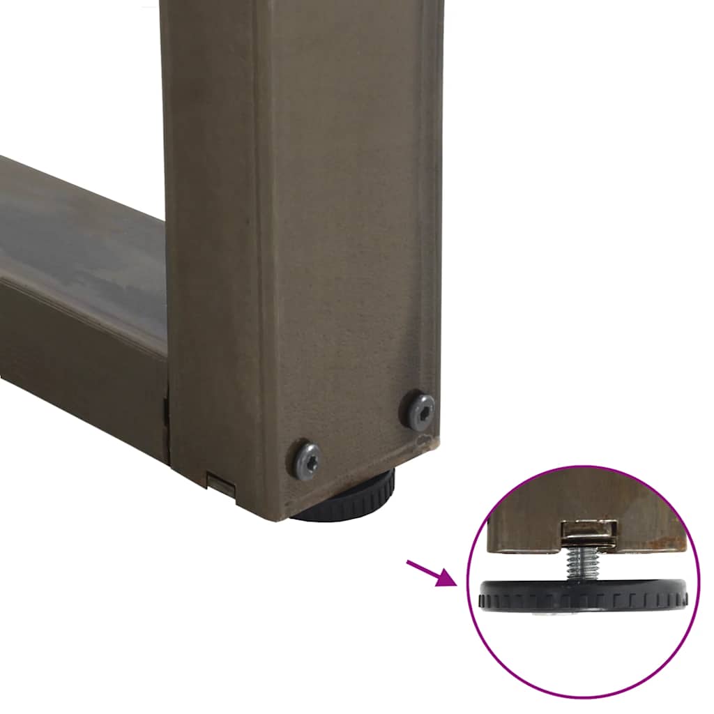 Dining table legs V-shape 2 pieces natural steel 70x(72-73.3) cm steel