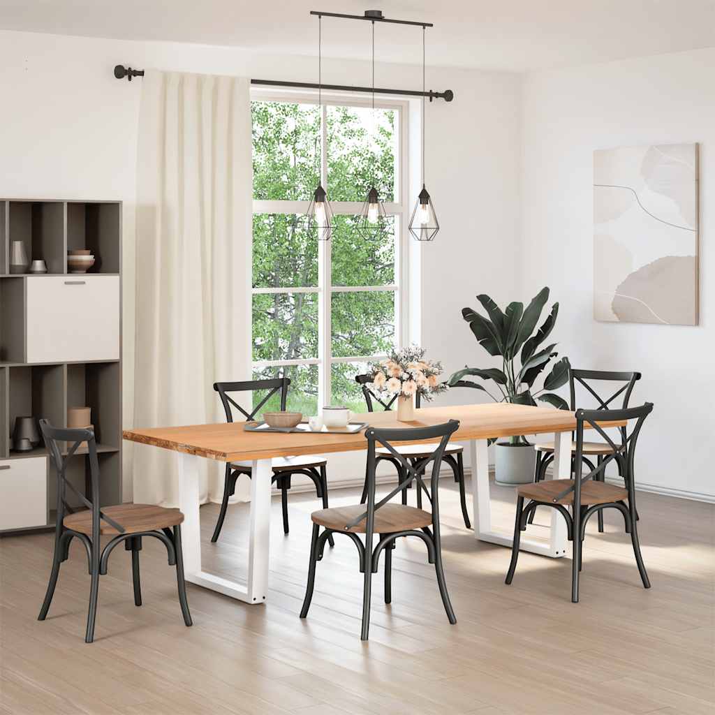 Pieds de table à manger en V, 2 pièces, blanc, 80 x (72-73,3) cm, acier