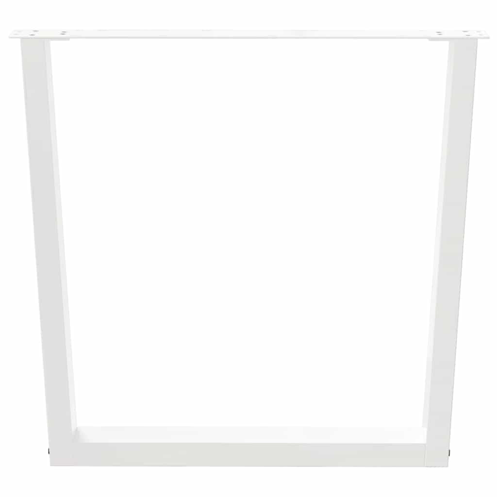 Pieds de table à manger en V, 2 pièces, blanc, 80 x (72-73,3) cm, acier
