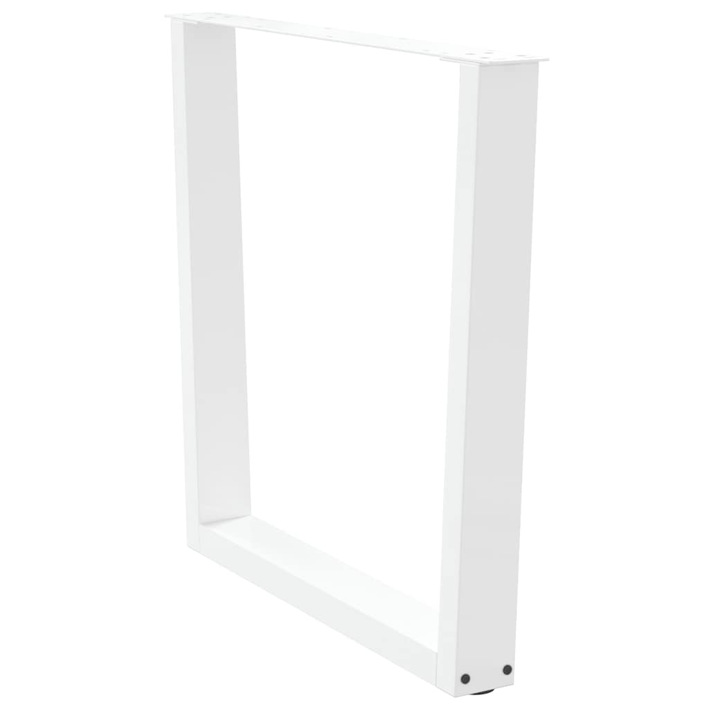 Pieds de table à manger en V, 2 pièces, blanc, 80 x (72-73,3) cm, acier