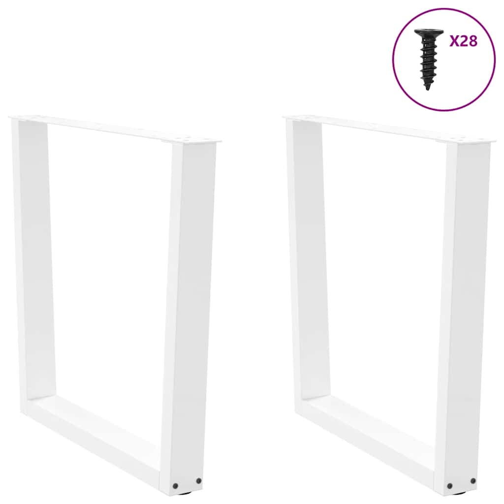 Pieds de table à manger en V, 2 pièces, blanc, 80 x (72-73,3) cm, acier