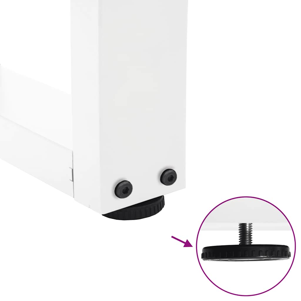 Pieds de table à manger en V, 2 pièces, blanc, 80 x (72-73,3) cm, acier