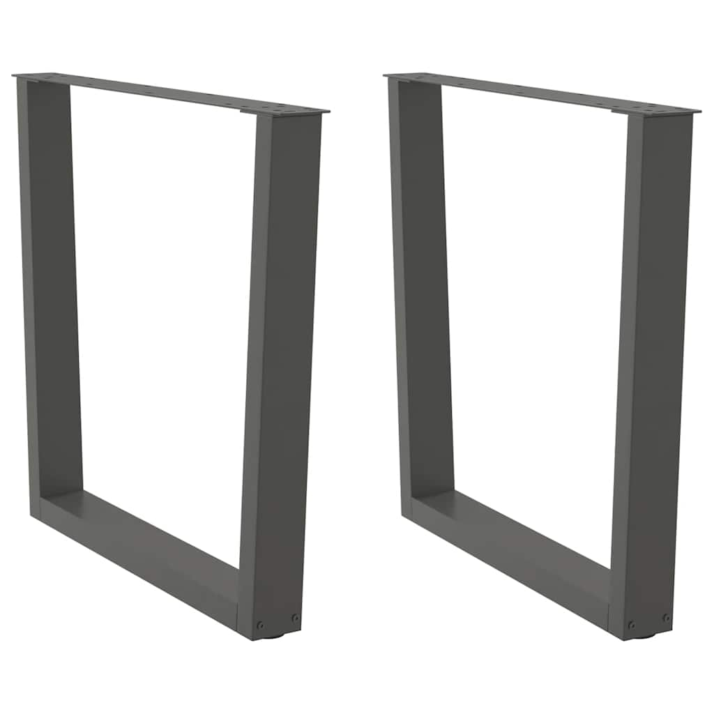 Pieds de table à manger en V, 2 pièces, anthracite, 80 x (72-73,3) cm, acier