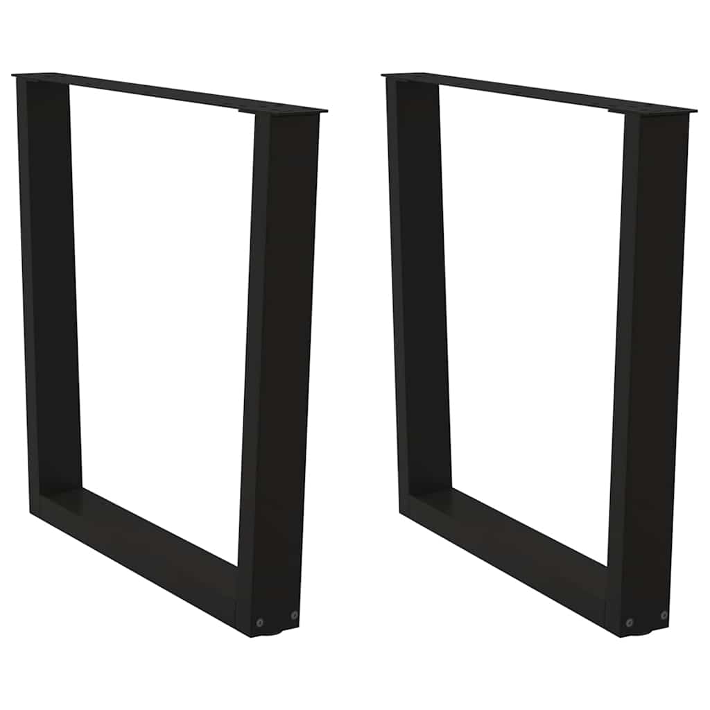 Pieds de table à manger en V, 2 pièces, noir, 90 x (72-73,3) cm, acier