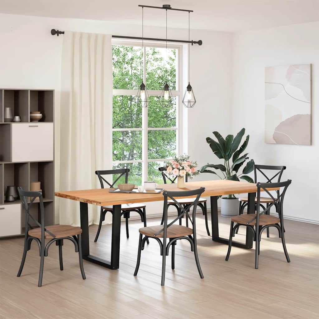 Pieds de table à manger en V, 2 pièces, noir, 90 x (72-73,3) cm, acier
