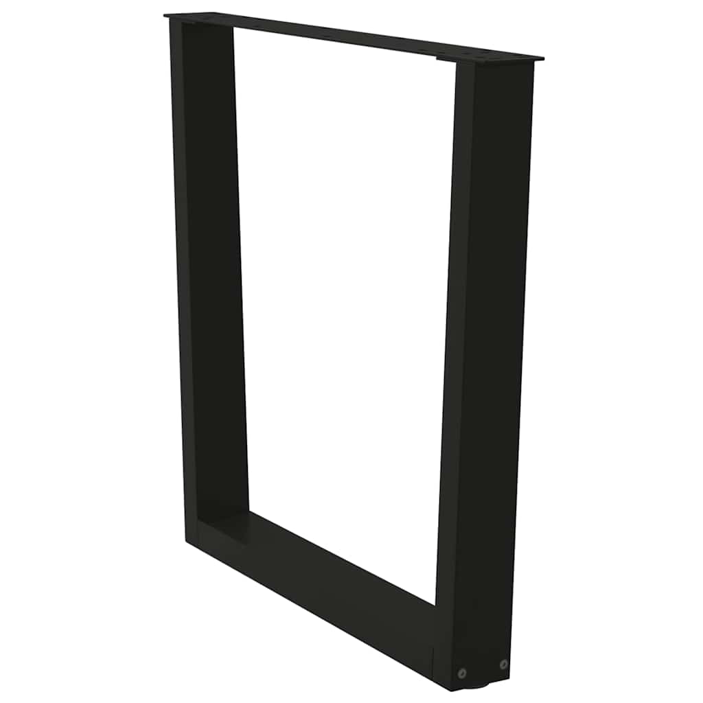 Pieds de table à manger en V, 2 pièces, noir, 90 x (72-73,3) cm, acier