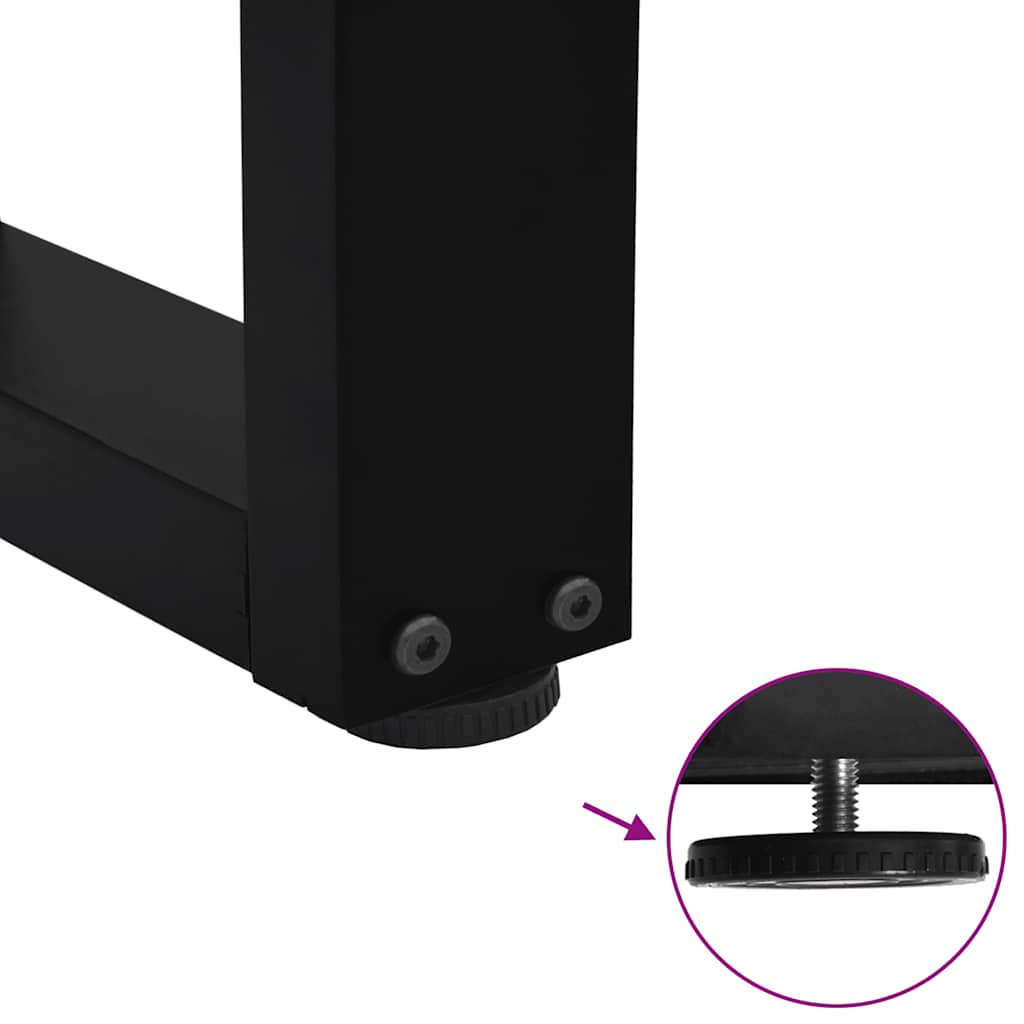 Pieds de table à manger en V, 2 pièces, noir, 90 x (72-73,3) cm, acier