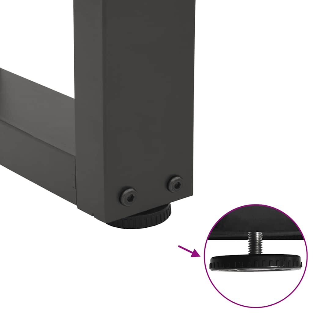 Pieds de table à manger en V, 2 pièces, anthracite, 90 x (72-73,3) cm, acier