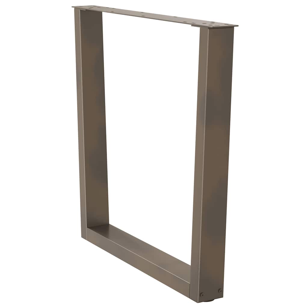 Pieds de table à manger en V, 2 pièces, acier naturel, 90 x (72-73,3) cm
