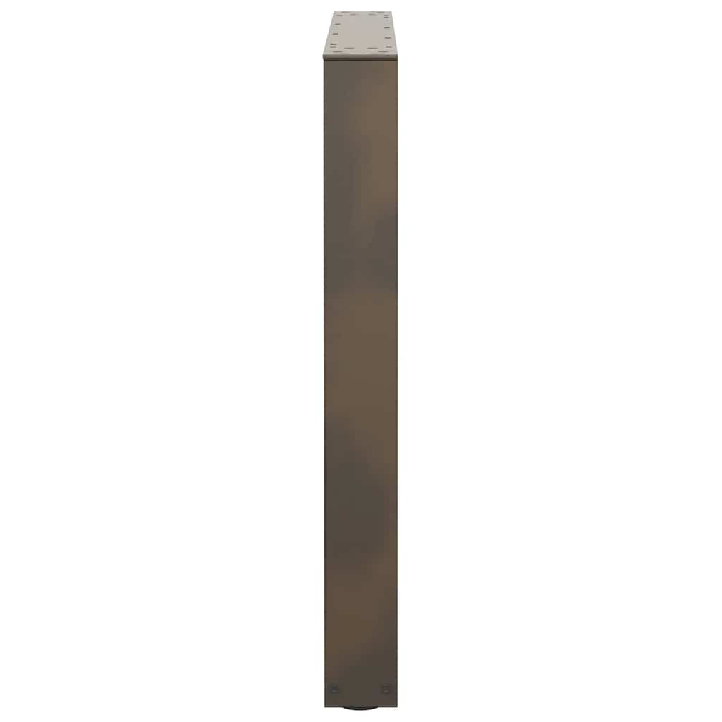 Pieds de table à manger en V, 2 pièces, acier naturel, 90 x (72-73,3) cm