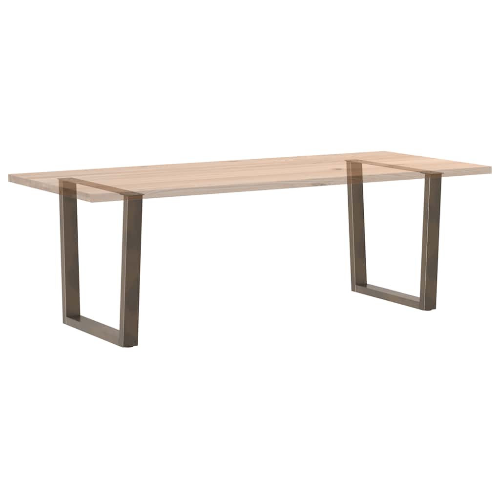 Pieds de table à manger en V, 2 pièces, acier naturel, 90 x (72-73,3) cm