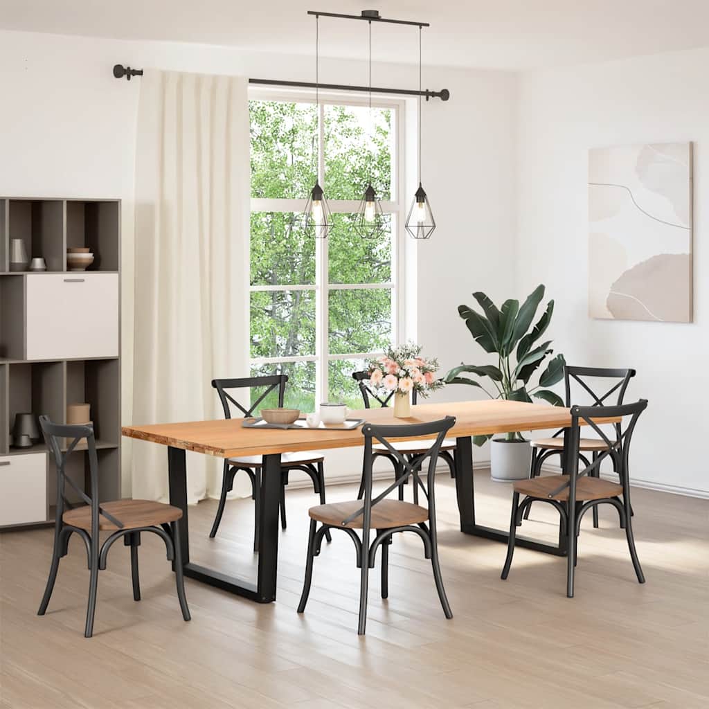 Pieds de table à manger en V, 2 pièces, noir, 100 x (72-73,3) cm, acier