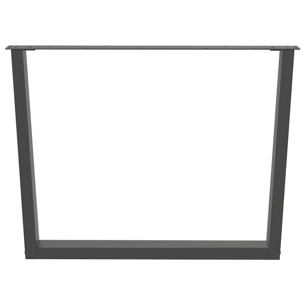 Pieds de table à manger en V, 2 pièces, anthracite, 100 x (72-73,3) cm, acier