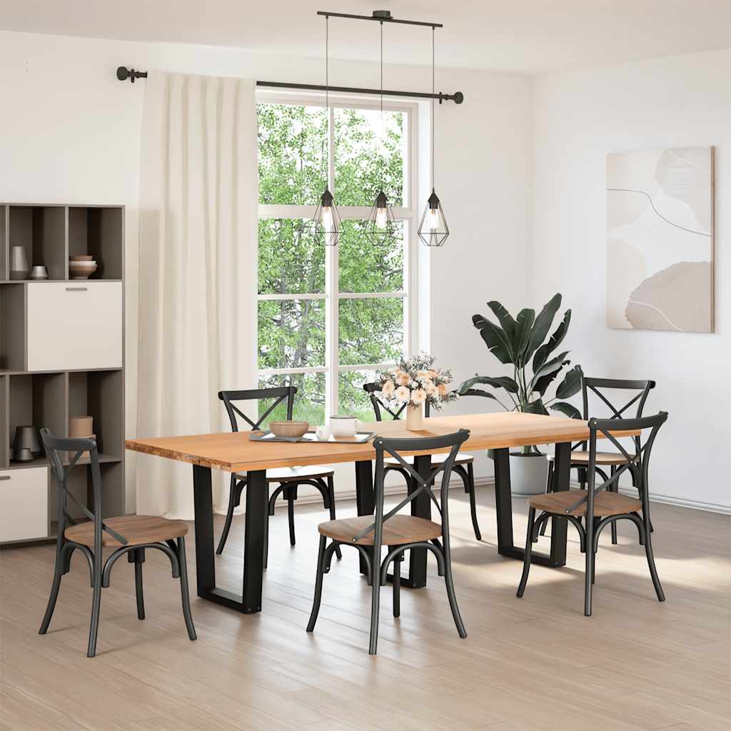 Pieds de table à manger en V, 3 pièces, noir, 70 x (72-73,3) cm, acier