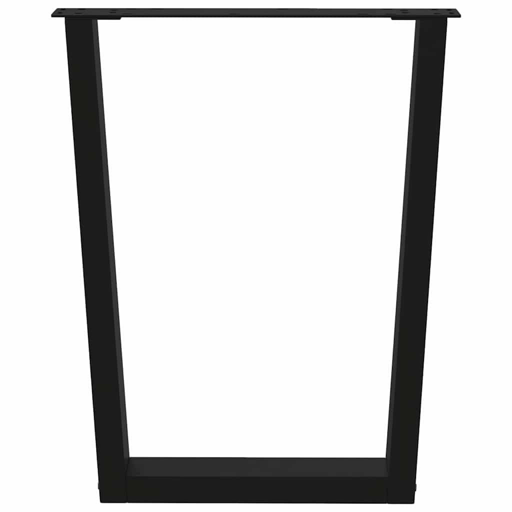 Pieds de table à manger en V, 3 pièces, noir, 70 x (72-73,3) cm, acier