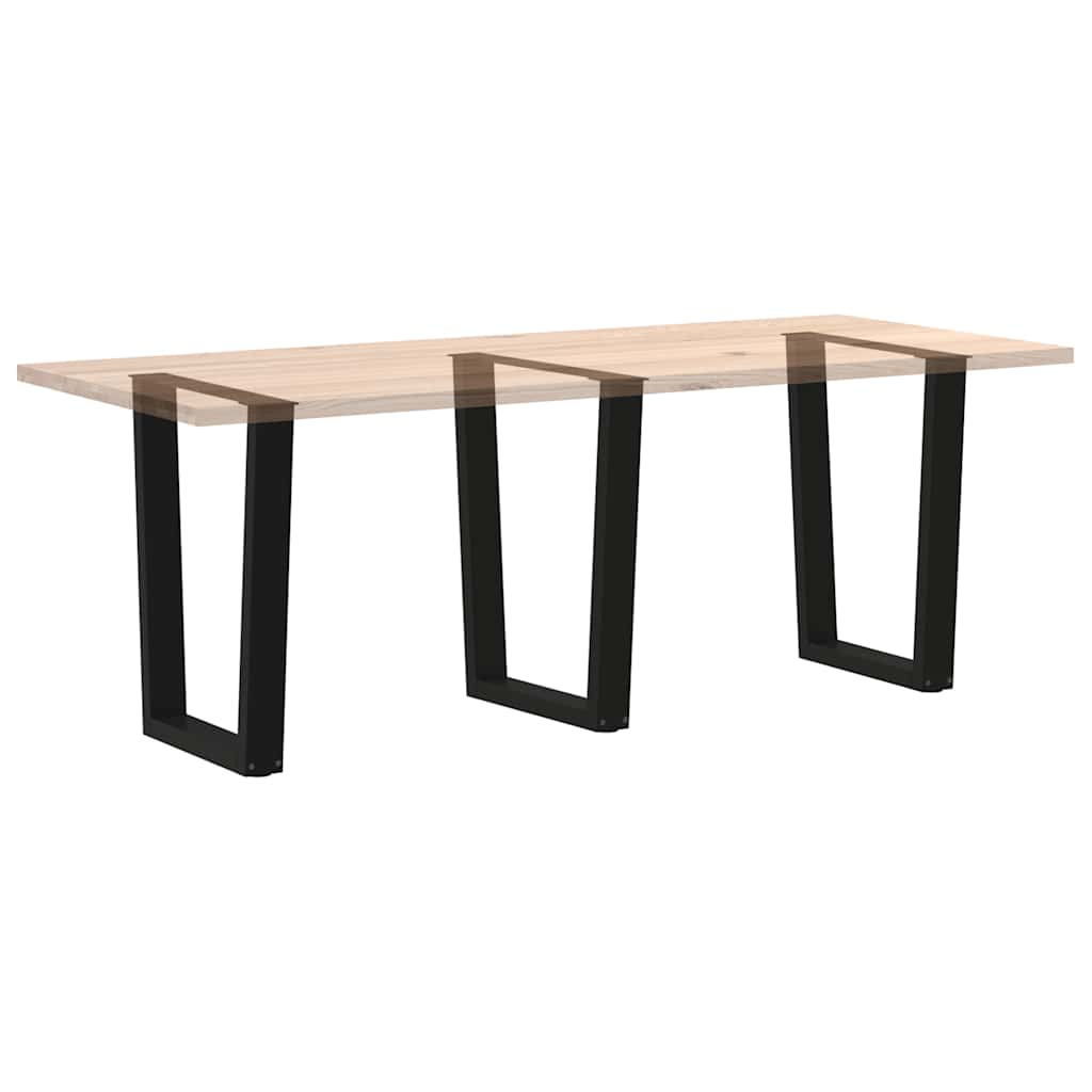 Pieds de table à manger en V, 3 pièces, noir, 70 x (72-73,3) cm, acier