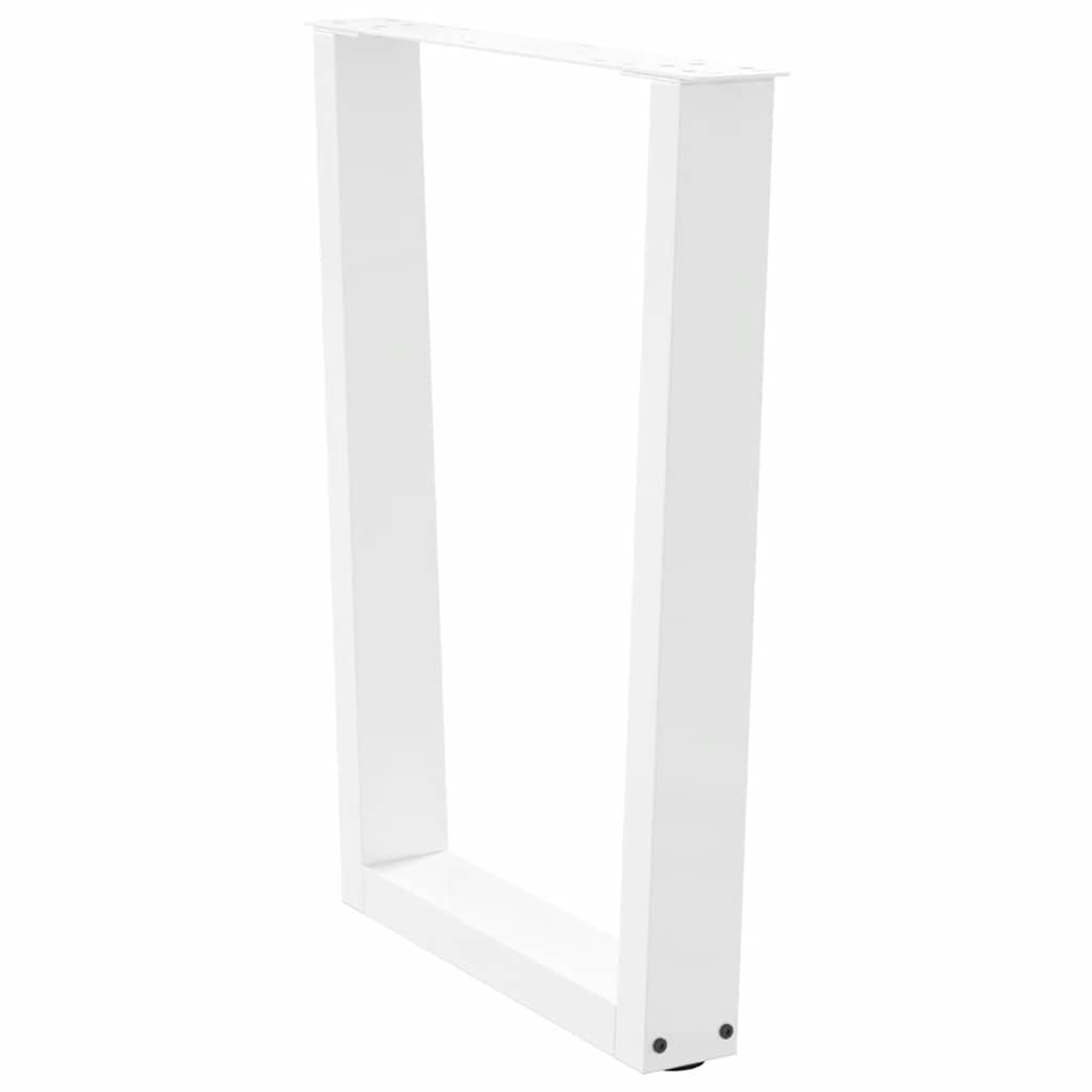 Pieds de table à manger en V, 3 pièces, blanc, 70 x (72-73,3) cm, acier